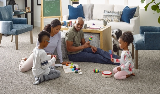 After-Carpet-Installation Happy Family | Calvetta Brothers Mentor